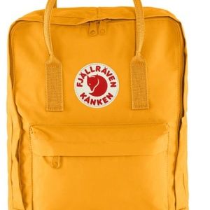Worn but still in good shape Fjallraven Kraken in bright yellow.